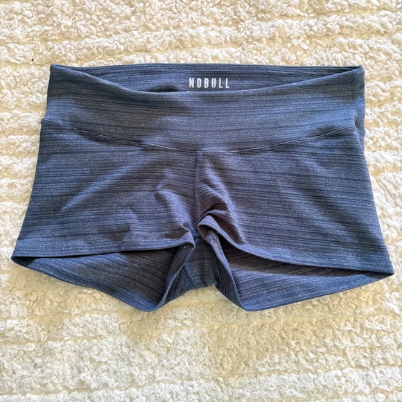 NOBULL Pants - NOBULL Womens High-Rise Shorts Heathered Blue Space Dye Medium Gym CrossFit